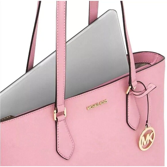 New Michael Kors Sheila Large Tote Saffiano Vegan Faux Leather Carnation - Picture 4 of 4